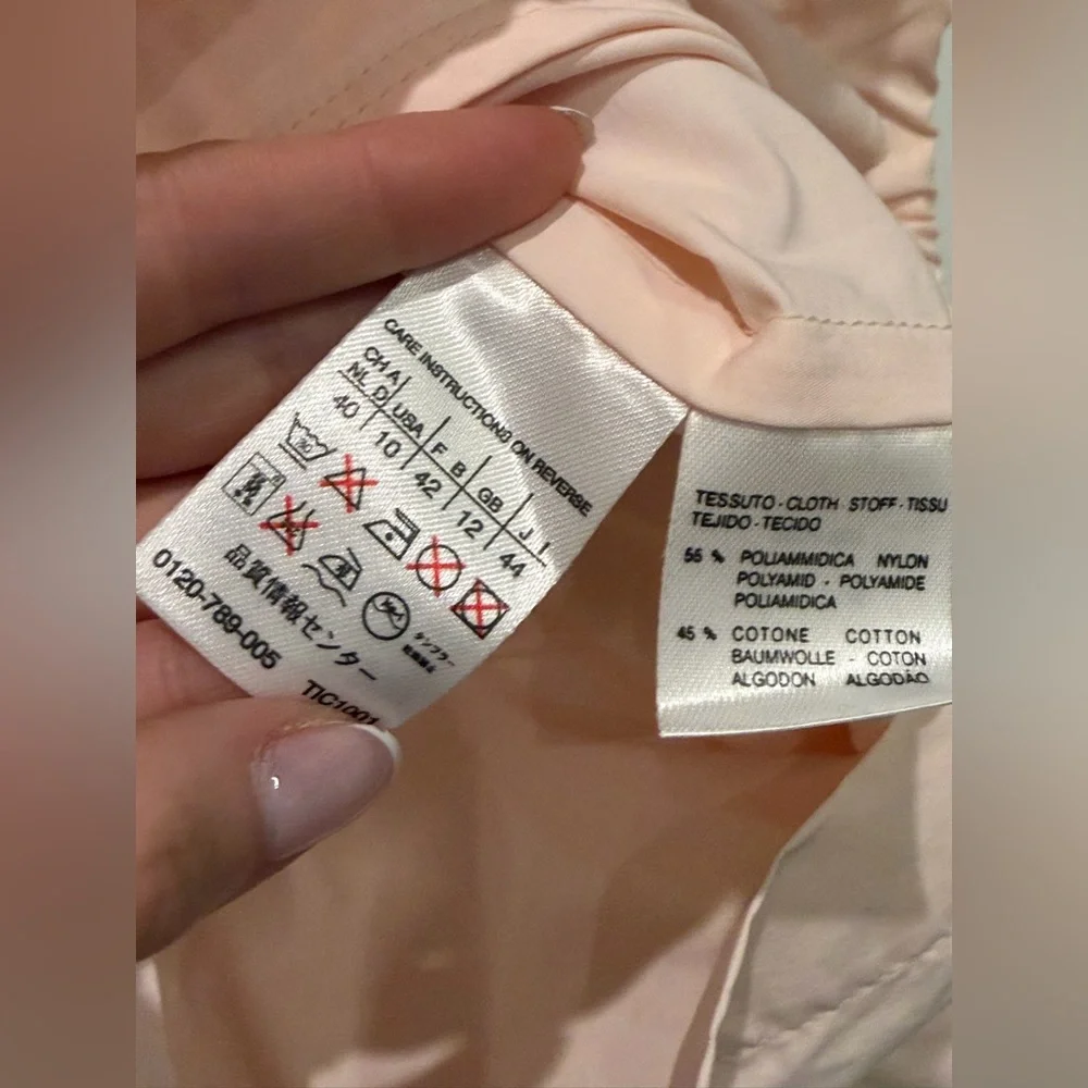 MAX MARA MaxMara Light Pink Nylon Windbreaker Jacket Size 10 Quiet Luxury Design